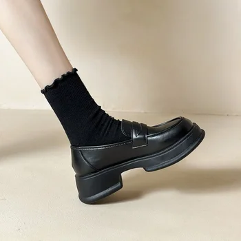 Нова класика Оксфорд обувки жени помпи апартаменти подхлъзване жена дерби маратонка парти ежедневни обувки дами мокасини Chaussure Femme обувки