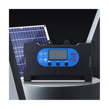 Соларен контролер 30A Регулатор на слънчево напрежение PWM зарядно устройство за батерии LCD дисплей Двоен USB контролер за слънчево зареждане