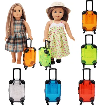 18 инчов момиче фейслифт принцеса кукла аксесоари куфар 43 см кукла количка куфар пътуване кутия играчки аксесоари