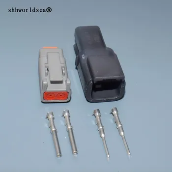 shhworldsea 2pin 1.0mm мъжки женски автомобилен електрически корпус щепсел електрически кабелен конектор DTM06-2S DTM04-2P
