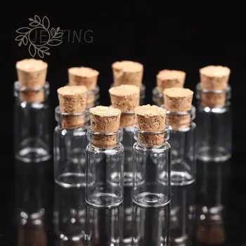 10pcs мини стъклени бутилки малки флакони корк миниатюрни ясни буркани Multi употреба корк запушалка желание време капсула