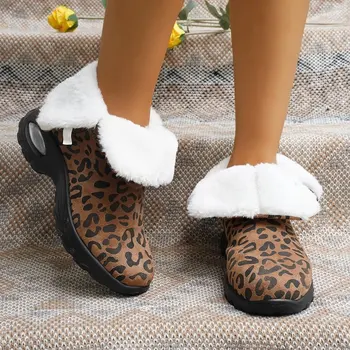 Дамски ботуши Зимни високи токчета Платформени ботуши Мода Снежни ботуши Черни червени кафяви дълги ботуши Външни топли памучни обувки Дамски гот