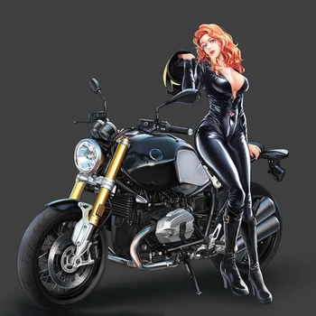 Фигура от смола 1/6 висока 185 мм модерна стойка за момичета (БЕЗ мотоциклет) Модел Unassambled Небоядисана фигура Строителен комплект
