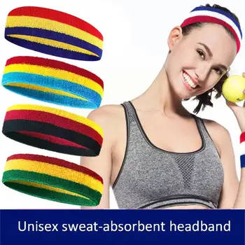 Унисекс спорт Sweatband лента за глава за мъже жени йога лента за коса фитнес стреч главата ленти силна еластична фитнес тичам баскетбол D4M5
