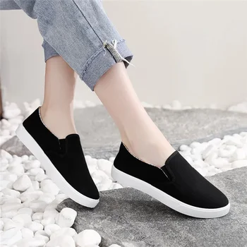 Sapatos Femininas Жени Cool Comfort Anti Skid Black Canvas обувки Lady Retro стилен китайски бял пролетен офис мокасини E934