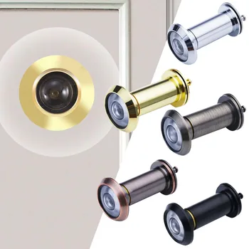 Door Peephole Door Viewer Мебелен обков 200 градуса регулируем стъклен обектив с капак за поверителност за врата с дебелина 35-60 мм