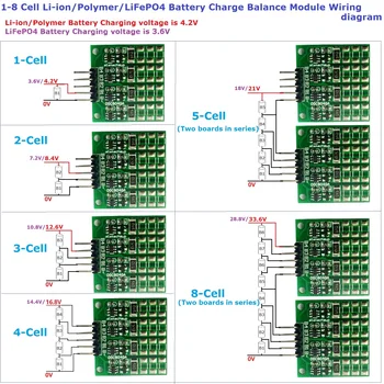 DDCB04QA 1-4 клетка 3V6 литиево-йонни/полимерни LiFePO4 батерии Баланс на заряда BMS HY2213 HY2212 3,6 7,2 10,8 14,4 4,28,4 12,6 16,8V