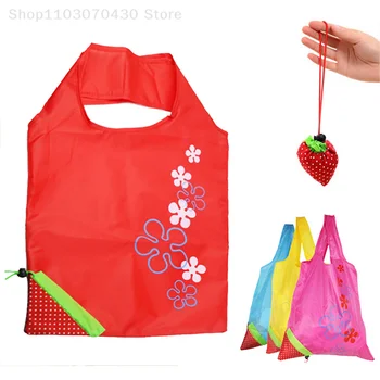 Creative сгъваема ягода мода за многократна употреба пазарска чанта Начало преносим полиестер пазарска чанта големи чанти за съхранение