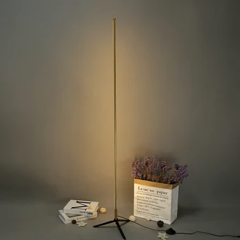 скандинавски минималистичен статив LED подови лампи прости творчески стоящи лампи за хол Led черна метална лампа Luminaria