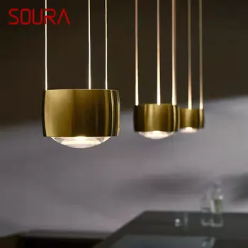 SOURA Nordic висулка лампа творчески LED реколта просто злато малка светлина за дома трапезария спалня нощно легло декор