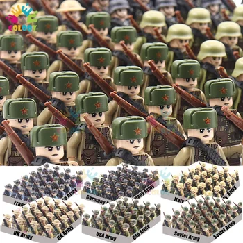 Нови детски играчки WW2 Военни мини екшън кукли градивни блокове Нация армия войници Съберете корпус кампания Магазин за подаръци на едро