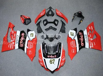 4Подаръци Нов ABS пълен комплект обтекатели, подходящ за Ducati Panigale 899 1199 2012 2013 2014 12 13 14 Комплект каросерии червен бял