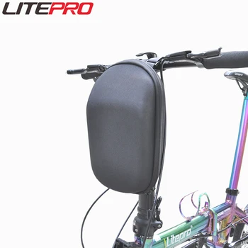 Litepro електрически скутер велосипед твърда черупка главата дръжка носят преносими чанти сгъваеми велосипеди съхранение водоустойчив предна чанта