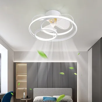 Модерна проста LED таванна вентилаторна лампа с дистанционно управление Трапезария Спалня лампа Безшумен таван Вентилаторно осветително тяло Вътрешно осветление