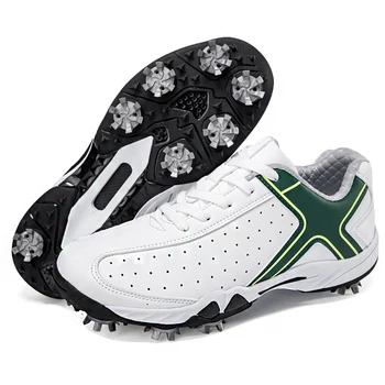 Мъжки обувки за голф голям размер 36-46 кожени професионални тренировки голф маратонки мъже BOA Spin катарама открит спорт голф обувки