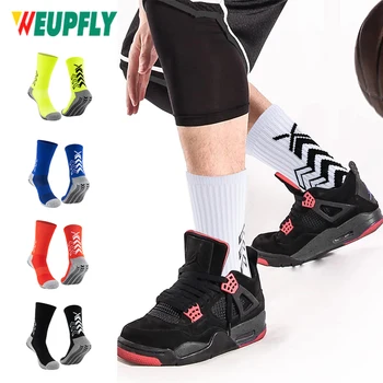 1 чифт мъжки чорапи за захващане футбол без хлъзгане чорапи за мъже с хващачи против хлъзгане без плъзгане обучение атлетични чорапи
