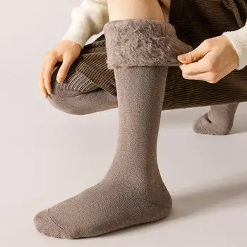 Супер меки полиестерни чорапи Мъжка зима над коляното Висока еластичност Дълги чорапи Меки дишащи топли противоплъзгащи за Унисекс