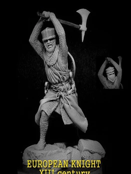 Смола Фигура 1/24 древен воин стойка с брадва Модел Unassambled Небоядисана фигура Строителен комплект