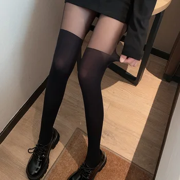 Мода Секси дантела чорапогащник черен цвят на кожата шевове прозрачна дантела найлон бельо чорапогащи бельо за жени чорапи