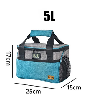 Изолирана чанта за обяд за жени с презрамка водоустойчив цип голям капацитет термичен пикник кутия храна Prep охладител пакет