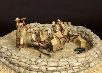 Небоядисан комплект 1/35 африкански полк включва 5 войници фигура Историческа фигура смола комплект