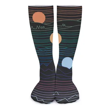 карикатура Sun Line чорапи много земи печат свободно време чорапи момичета качество скейтборд чорапи зимата отпечатани без хлъзгане чорапи