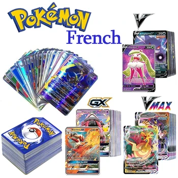 100PCS Френски Pokemon Classic флаш карта TAG TEAM VMAX GX търговска колекция карта битка карта деца Pokémon игра играчка подарък