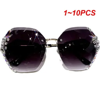 1 ~ 10PCS луксозна марка дизайн реколта без рамки кристал слънчеви очила жени мъже мода градиент обектив слънчеви очила нюанси за жени