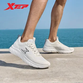 Xtep обувки за бягане Мъжки дишаща мрежа Меки мъжки спортни обувки Износоустойчиви омекотяващи леки мъжки маратонки