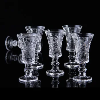 6PCS Чаша Кристална чаша Шот стъклена чаша Високо настроение Чаши за чаша за бяло вино Парти Пиене Очарователен Чаша с дебело дъно ЛВ424216