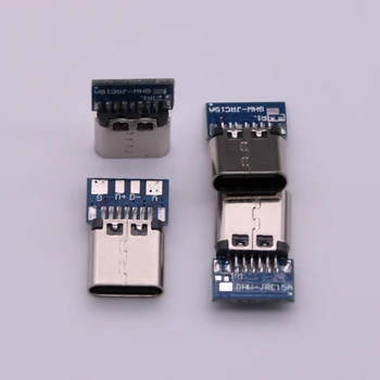 1-10pcs USB 3.1 Тип C конектор 14 пинов женски гнездо през отвори PCB 180 Вертикален щит USB-C