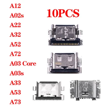 10PCS За Samsung A12 A22 A32 A52 A72 A03 Core A02s A03s A33 A73 A53 USB жак гнездо конектор зарядно зареждане док щепсел порт