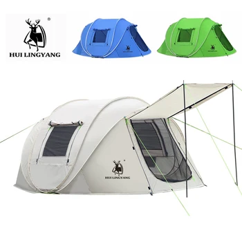 HUI LING YANG-напълно автоматична изскачаща палатка, водоустойчив слънцезащитен крем, голямо пространство, семейно къмпинг оборудване на открито, 5-8Persons