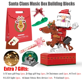 Най-новият коледен подарък за деца Дядо Коледа и елени строителни блокове Music Box X'mas първи избор