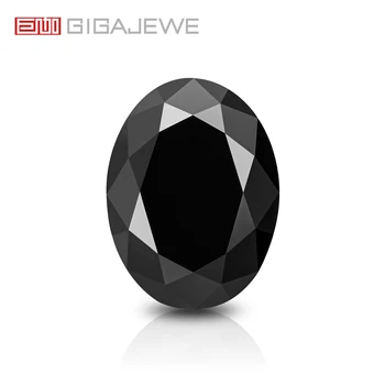 GIGAJEWE Moissanite Ръчно изработен овален изрязан черен цвят VVS1 Premium Gems Loose Diamond Test премина скъпоценен камък за изработка на бижута