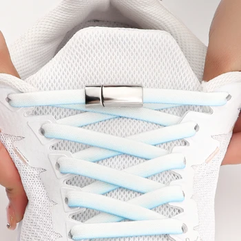 Магнитни връзки за обувки без връзки Метални ключалки еластични връзки за обувки за маратонки удобни цветни обувки плоски мързеливи обувки дантела