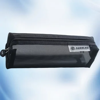 Прозрачен калъф за молив Mesh Pen Holder Професионална чанта за писалка Практичен контейнер за писалка Черен