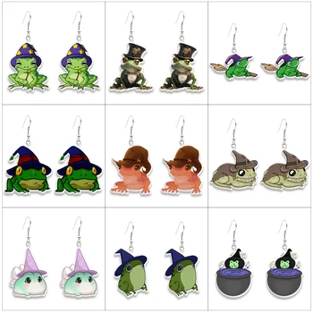 Хелоуин магия шапка жаба обеци дизайнерски бижута обеци за мъже Дисни обеци