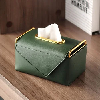  кожена кутия за тъкани чекмедже проста модерна творческа домашна всекидневна светлина луксозна висококачествена дизайнерска кутия за чекмеджета за салфетки