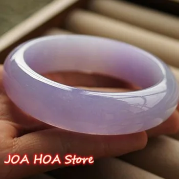 естествен Мианмар Стара яма Jadeite Bangle Jade Class A Ice Glutinous Kind Violet Bracelet Fine Handring Jewelry
