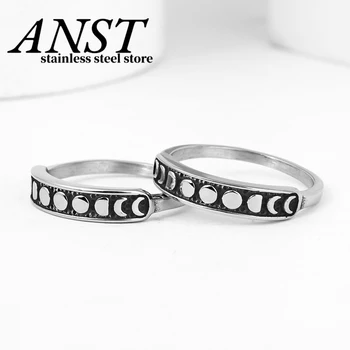 Дропшипинг Жени Мъже Лунни пръстени 2022 Тренд пръстени Завъртане Пръстен от неръждаема стомана Антистрес Двойка & приятелство подарък