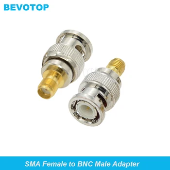5PCS / Lot SMA към BNC адаптер SMA женски към BNC мъжки прав 50Ohm коаксиален адаптер Висококачествени RF конектори BEVOTOP