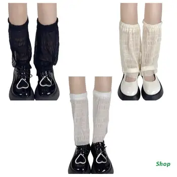 L5YC Сладки момичета Лолита чорапи сладък JK японски стил къси средни чорапи за жени