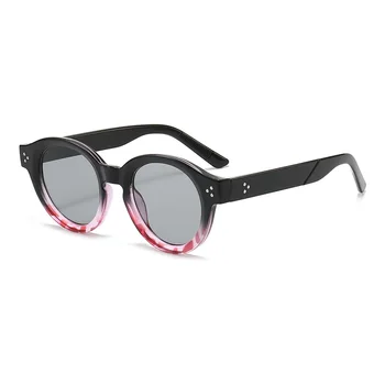 Реколта кръгли слънчеви очила Жени МЪЖЕ Градиент слънчеви очила Женска мода Дизайнер на луксозна марка Ясни нюанси UV400