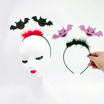Хелоуин реквизит Hairhoop Ден на смъртта Пролет прилеп лента за коса Детски фото подпори Дропшипинг