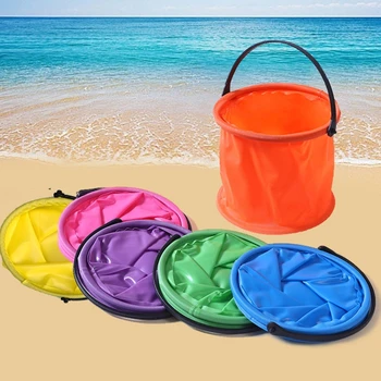 1Pc Плаж пясък игра кофа играчка сгъваема сгъваема кофа градинарство инструмент открит пясък басейн игра инструмент играчка деца лято полза