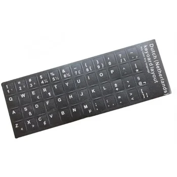 Banggood Холандия холандски клавиатура стик стикер оформление трайни азбука черни фонови букви за универсален лаптоп