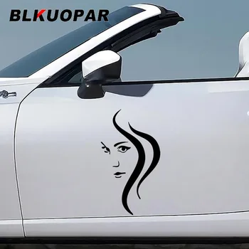 BLKUOPAR 43cm x 24.15cm Жена момиче страна лицето главата силует кола стикери графика личността Decal предното стъкло багажника кола стоки