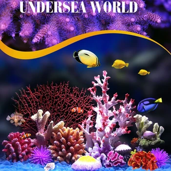 Изкуствен корал растение полирезин коралови орнаменти аквариум декор за риба за резервоар пейзаж декорация дропшипинг
