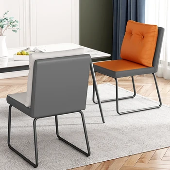възглавница ергономичен стол модерна кожа луксозен офис скандинавски открит мобилни столове за хранене акцент Sillas Comedor мебели за дома